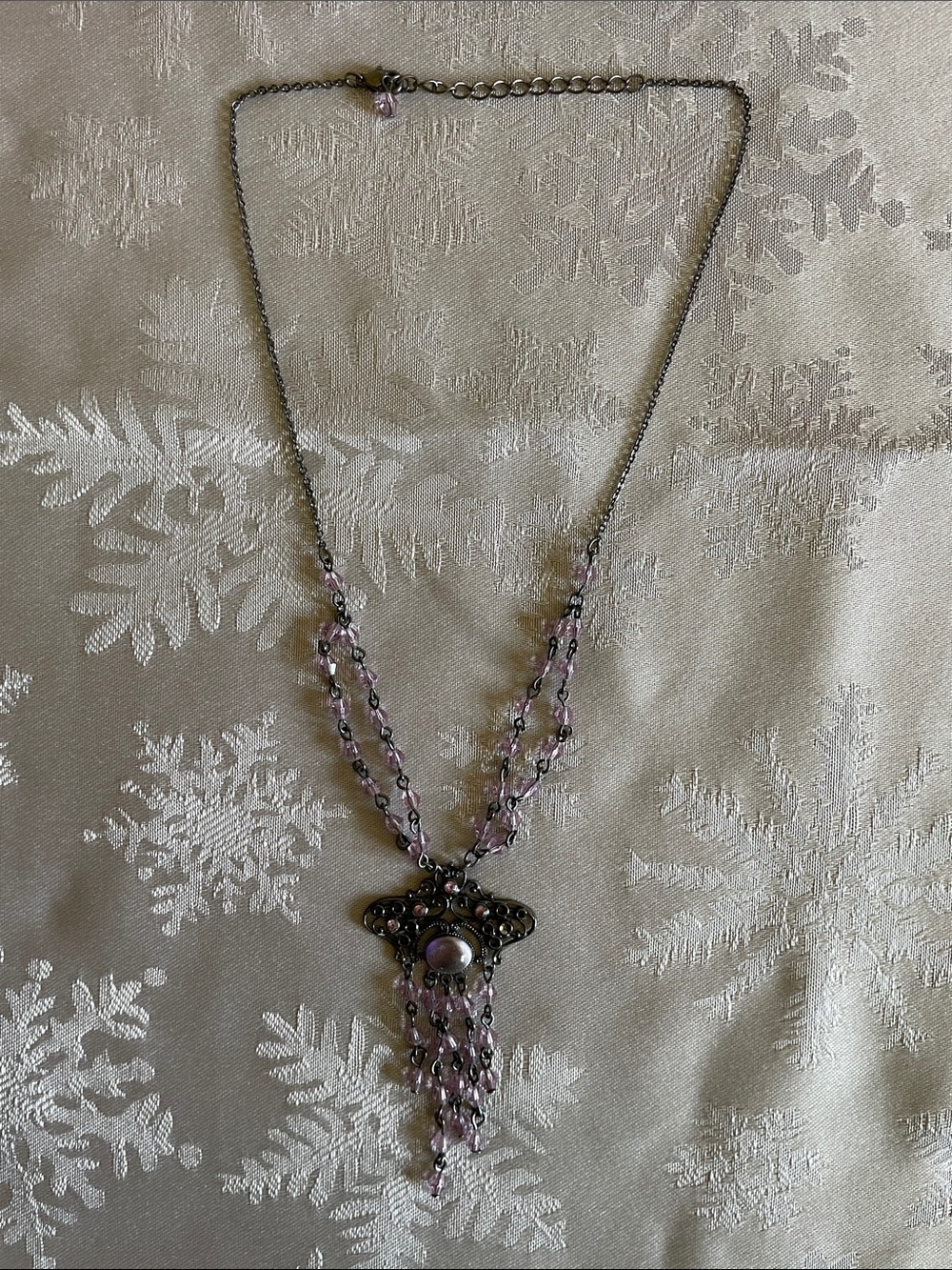 Vintage Style Delicate Purple Beaded Pendant Necklace - Women Jewelry